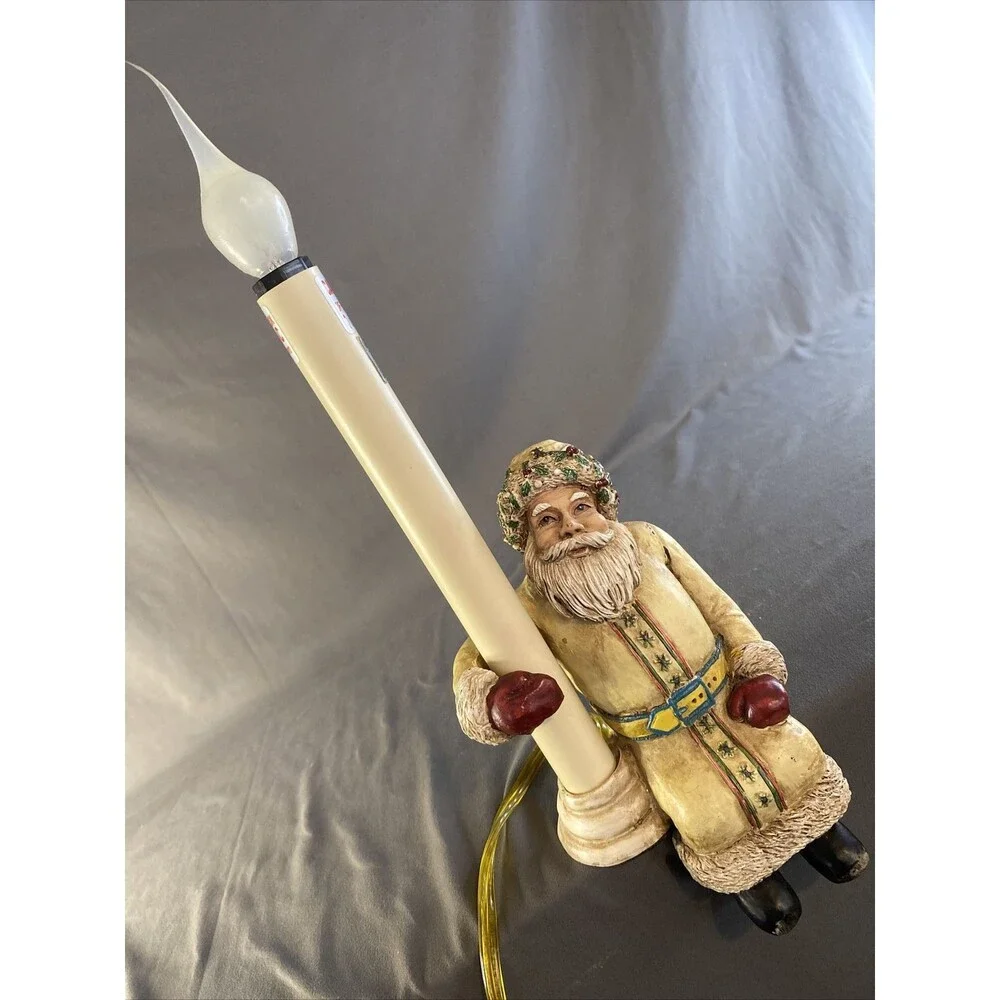 Santa Lamp Candle Light Shelf Sitting Figurine Christmas Cresswell Holiday